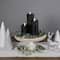 Black Flickering LED Halloween Wax Pillar Candles, 3ct.